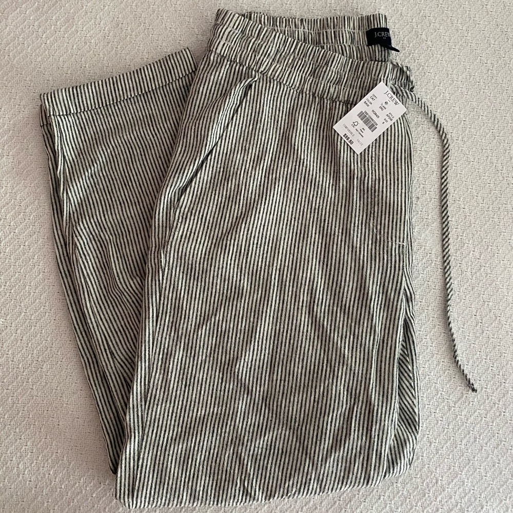 J. Crew Striped Linen Pants (NWT)